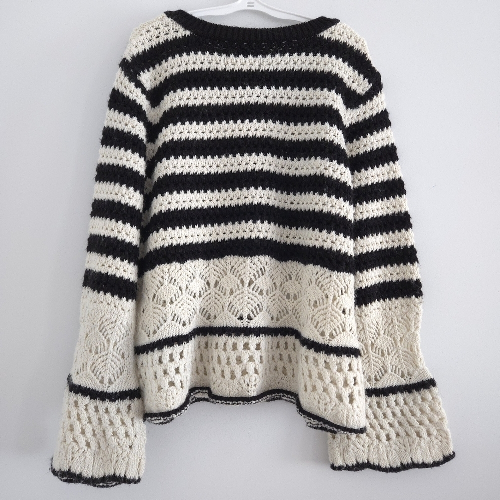 Zara Girls Knitwear Striped Crochet Sweater size 11-12 - Picture 2 of 15